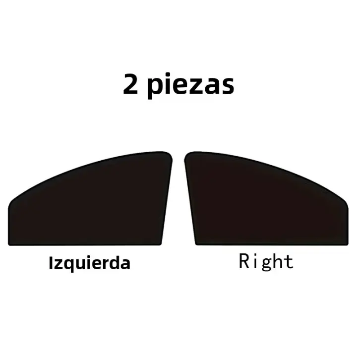 2pcs Cortinas De Sol Para Coche Negro Puro Protección Solar Y Antiglareante Visera Magnética Protectora Contra El Calor Y Los Rayos UV - 1