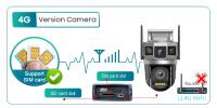Cámara IP Exterior 4G Con Lente Dual 6K 12MP CCTV Visión Nocturna Color Audio Seguimiento Automático 3 Pantallas Inalámbrica - details 1