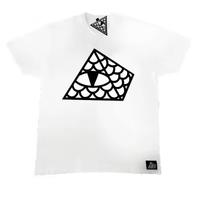 Camiseta Reptilians Logo Pirámide Blanca White LOGOTEE-WHT - 1