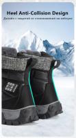 Botas De Nieve Para Hombre Con Lazo Alto Tejido De Microfibra Impermeable Antideslizante Para Exteriores Botines De Invierno Con Suela De Goma Talla Verdadera - details 5