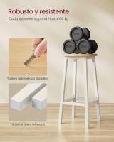 Conjunto de taburetes de bar, juego de 2, sillas redondas para cocina con asientos altos, altura 65 cm, estructura de acero resistente, fácil montaje, estilo industrial - details 8