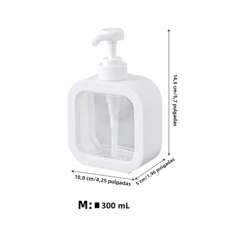 Dispensador De Jabón Portátil Para Baño 500/300ml Reutilizable Para Loción Champú Gel De Ducha Soporte De Viaje Botella De Bomba De Baño Material Plástico - 1