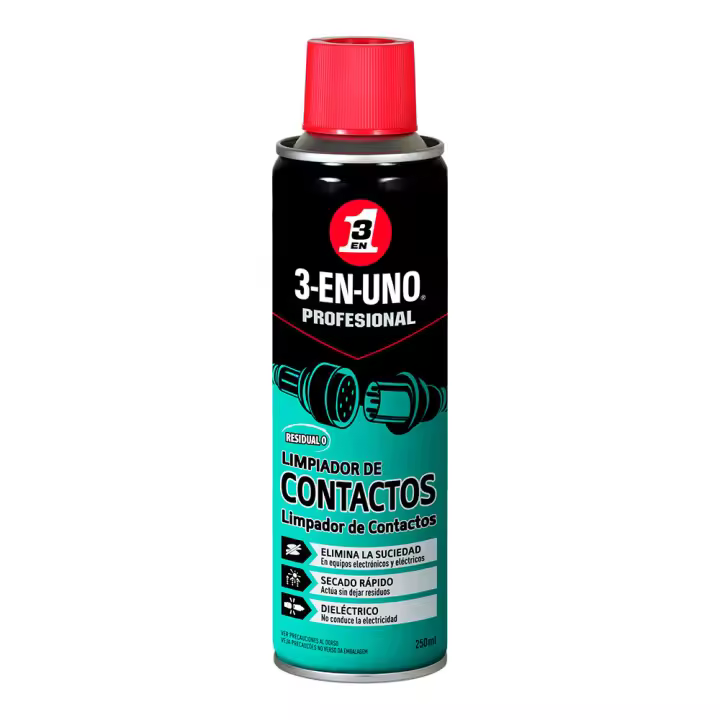 LIMPIADOR DE CONTACTOS 250ml 34474 3 EN 1 LUBRICANTES Y ACEITES FAMILIA WD40 MULTIPLES APLICACIONES - 1