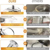 Glass Teapot 350ml Teapot for One with Heat Resistant Stainless Steel Infuser Perfect for Tea and Coffee - details 1