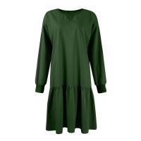 Vestido De Mujer Otoño Manga Larga Pullover Cuello Redondo Rib Knit Patchwork Suéter Cómodo Casual Mini Vestidos Estilo Vintage - details 32