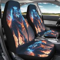 Protector De Asiento Delantero De Coche Personalizado 3D Impresión De Animal Universal Apto Para Todas Las Estaciones 2 Piezas - details 3