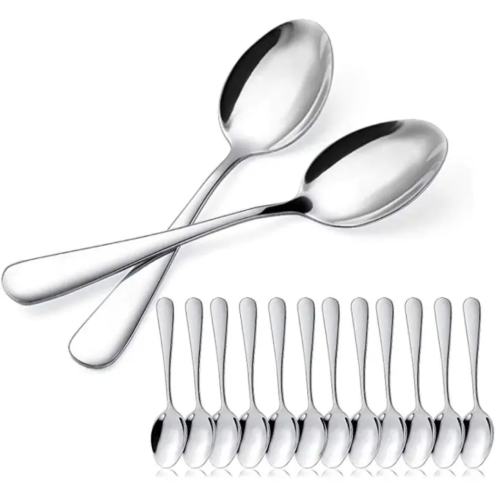 NQT Pack de 6 o 12 Cuchara de Acero Inoxidable con Diseño Minimalista - 1