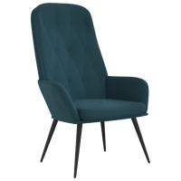 vidaXL Sillón de relax de terciopelo Gris claro, Gris oscuro, Azul Sillon Dormitorio Sillon Comodos Silla Relax Sillón Sofá - details 1