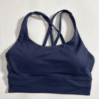 Sudadera Deportiva De Mujer En Color Sólido Con Espalda Cruzada Suave Fitness Yoga Vestido De Gimnasio De Alta Resistencia Con Almohadillas De Pecho Push up - details 4