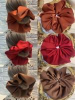 Nuevas Fashion Scrunchies De Seda Para Mujeres Y Niñas Color Sólido Cinta Elástica Para El Cabello Accesorios De Cabello De Tamaño Oversize - details 7