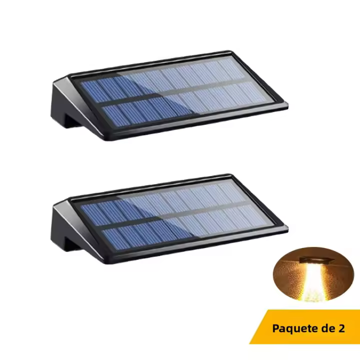2 Pack Luces Solares Para Pared 4 LED Luces De Valla Solar Impermeables Para Jardín Y Camino Luz Solar Para Postes De Pista Modernas - 1