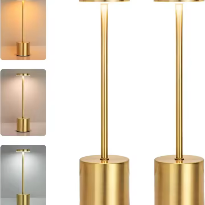 Lámpara De Mesa Clásica De Metal Recargable Por USB Luz Nocturna Sin Ajuste De Intensidad Táctil Decoración Para Hotel Y Bar 3 Niveles De Iluminación Para El Hogar - 1
