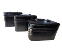 Triple Neceser con espejo Maquillaje Portátil mujer Organizador bolsa de maquillaje para cosméticos de gran capacidad - details 1