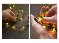 Luces De Cadena LED De Hoja Artificial Para Decoración De Navidad Fiesta De Bodas Y Hogar Guirnalda De Flores Faeirys Exterior Interior - details 4