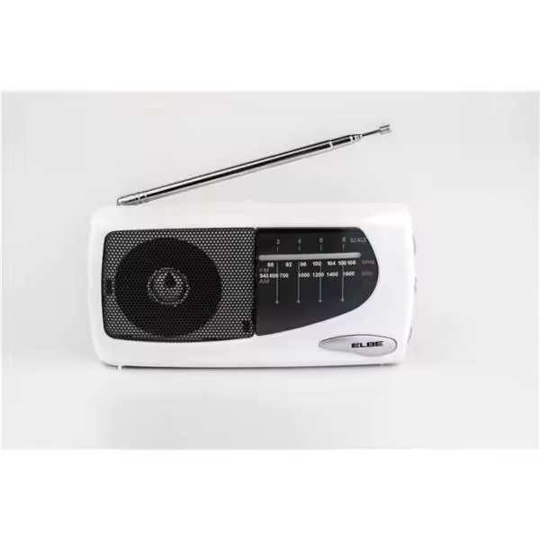 Radio Portátil Analógica ELBE RF52SOB | Color Blanco | Sintonizador analógico AM/FM | Altavoz - 1