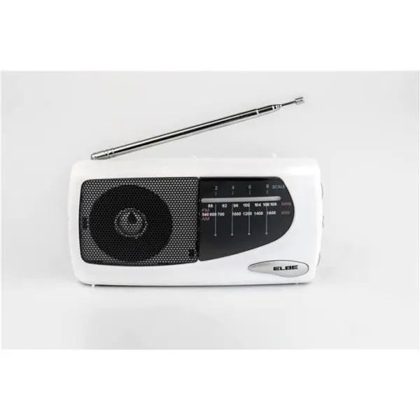 Radio Portátil Analógica ELBE RF52SOB | Color Blanco | Sintonizador analógico AM/FM | Altavoz - 1