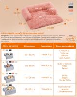 Cama para Perros de Tela de Felpa con Funda Protectora para Sofá, Alfombrilla para Perros Grandes, 95x85x16 cm, Color Gris o Rosa - details 11