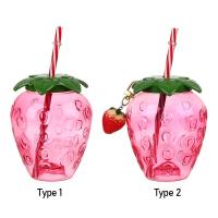 Botella De Agua Con Pajita De Plástico Multicolor Fruta De Dibujos Animados Regalo Sandía Limón Fresa Piña Deporte Y Salud - details 4