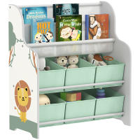 AIYAPLAY Estantería Infantil para Juguetes, con 6 Cajas Extraíbles de Tela no Tejida, Organizador de Juguetes con 2 Estantes, para Habitación Infantil, Sala de Juegos, Guardería, 63x30x71 cm - details 1