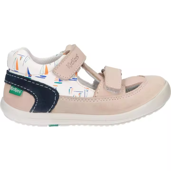Kickers girl and boy shoes 692397 -10 kid 31 blanc casse ble - 1