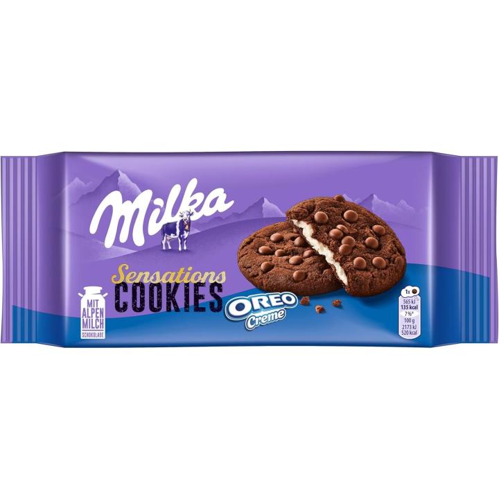 Milka chocolate Pack Surtido de 6 sabores ( Choco Biscuits-Galletas Rellenas de Crema de Chocolate-Cookies  de Oreo-Bizcocho con Pepitas de Chocolate-Bizcochos Rellenos de Cacao y Recubiertos- Sensations Galleta Cookie )total 12 tabletas