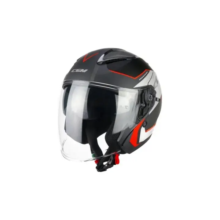 CASCO ABIERTO CGM 136S DNA APACHE NERO ROSSO TALLAS S, M, L, XL - 1