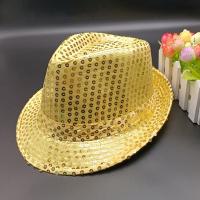 Gorro De Jazz Para Hombres Y Mujeres Decorado Con Lentejuelas Para Performance En Escenario Fiesta Y Vacaciones Material De Poliéster - details 15