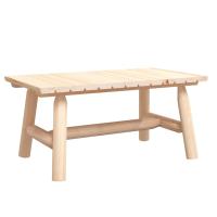 vidaXL Mesa de centro de madera maciza de abeto 90x50x41 cm Natural, Marrón oscuro, Conjunto Terraza Muebles Jardín Exterior Juego de Muebles de jardín Mueble Jardín Exterior Muebles de Salon Exterior - details 1