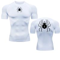 Camiseta De Compresión Para Gimnasio Con Estampado De Araña Para Hombres Camiseta De Fitness Y Running Técnica Transpirable Para Verano Top Deportivo - details 5