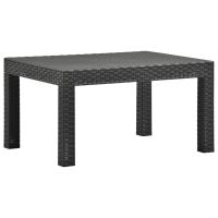 vidaXL Mesa de jardín PP ratán gris antracita 58x58x41 cm - details 0
