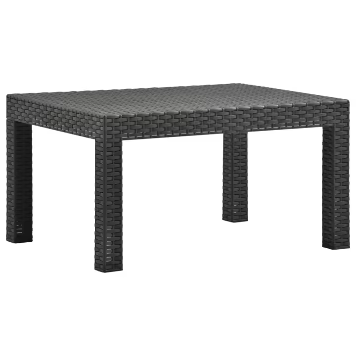 vidaXL Mesa de jardín PP ratán gris antracita 58x58x41 cm - 1