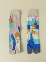 Calcetines De Joven Para Mujer Diseño Divertido Y Coloreado Con Puño Split Algodón Poliéster Spandex Medio Tobillo Estilo Harajuku AB Tabi Calcetines - details 17