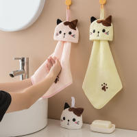 Toalla De Cocina Absorbente De Gato Lindo Paño De Limpieza Suave De Velours Coral Toalla De Mano Colgante Para Cocina - details 4