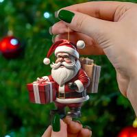 Colgante De Navidad De Santa Claus Y Payaso De Acrílico Rojo Para Decoración De Ventanas Y Coches Regalo De Adornos De Árbol De Navidad - details 7