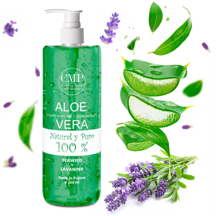 Aloe Vera Puro Gel Bálsamo Reparador con Lavanda 100% Puro y Natural Refresca y Calma la Piel - Bleu & Marine Bretania - 1