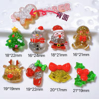 10Pcs Accesorios De Decoración Para Manualidades Y Joyería DIY Con Serie De Navidad Cartoon Resina Brillante Para Scrapbooking - details 1