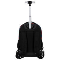 Mochila con Ruedas Flores, Mochila Trolley Grande Infantil 32x47x27cm, Material Escolar para Niñas de 6 a 12 años con 2 Compartimientos Bolsillo Frontal y Laterales, Color Negro - details 1