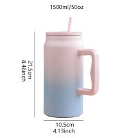 Termo De Acero Inoxidable De 50oz Con Tapa De Agua Y Mangue De Viaje Aislado Al Vacío Para Coche Termo Botella Ecológica Con Estilo Masculino - details 9