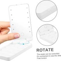 Juego de brochillas de maquillaje de viaje con Espejo con Luz LED y 5 - details 0