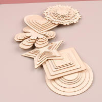 10pcs Colgantes De Madera En Formas Rectangular Redonda Corazón Luna Para Decoración De Hogar Juguetes Regalos DIY De Pintura - details 1