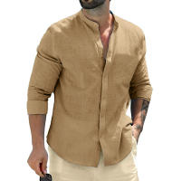 Camisa De Algodón Para Hombre Manga Larga Botones Colar Encogido Estilo Casual Negocios Primavera Otoño Camisas De Moda - details 6
