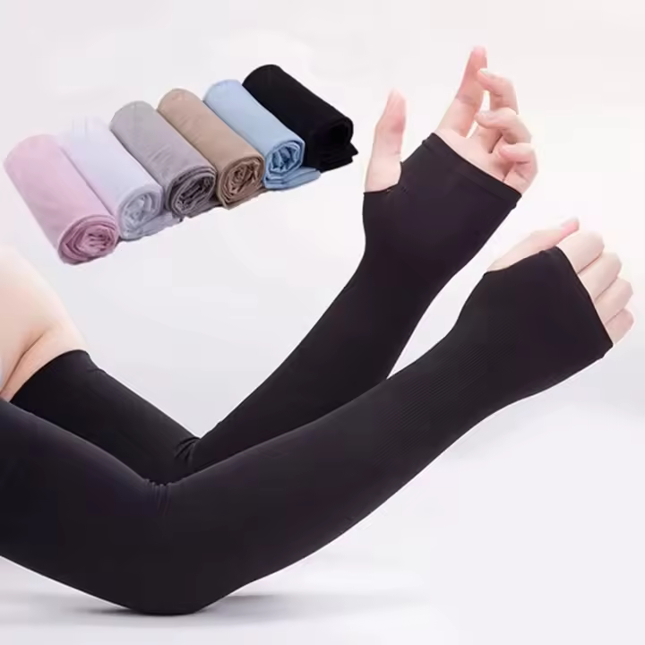2Pares De Mangas De Seda Para Hielo Protección Solar Antideslizante Para Hombres Y Mujeres Cubierta De Brazo Para Exterior Y Ciclismo Verano - 1
