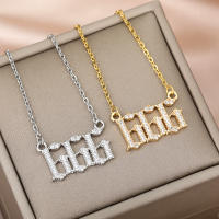 Collar De Suerte Con Números Ángeles Para Mujeres 111222 333 444 555 777 888 999 Cuello De Zirconia Acero Inoxidable Pendiente De Moda - details 5