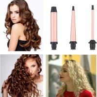 Rizador de Pelo, Juego de rizadores Profesional 3 en 1 Multifunción Intercambiable con diferentes accesorios Rizador y Guantes, Calentamiento Rápido, Planchas Rizadoras para Todo Tipo de Cabello - details 1