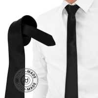 Ociodual OcioDual Corbata Negra Hombre, Corbatas de Hombre Modernas, Corbata Lisa Elegante para Traje de Boda, Negocios, Celebraciones, Eventos, Fiestas, Gravatas Hommes, Corbatas Estrechas - details 5