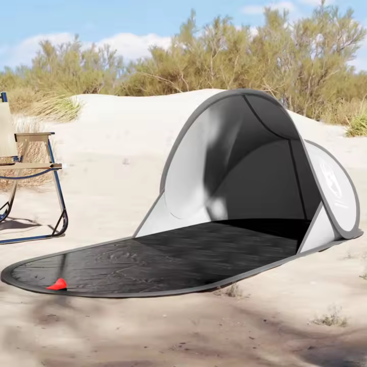 vidaXL Tienda de playa pop-up impermeable gris - 1