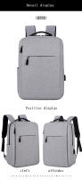 Mochila ligera para ordenador portátil de negocios para hombre y mujer, morral de viaje para estudiantes, 13, 14 y 15 pulgadas - details 12
