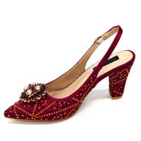 Sandalias De Fiesta Verdes Con Zapatos De Tacón Alto Y Bolso De Venus Chan Estilo INS Punta Redonda Brillante Elegantes Para Mujer - details 52