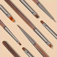 9PCS Línea De Pincel Para Uñas De Gel UV DIY Herramienta De Dibujo Para Manicura Y Diseño De Uñas Pincel De Acrílico Para Pintura De Uñas - details 6