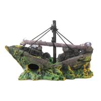 Decoraciones De Acuario Para Pesca En Mar Caribeño Barco Pirata De Resina Vintage Accesorios Para Acuario Decoración De Hogar - details 7